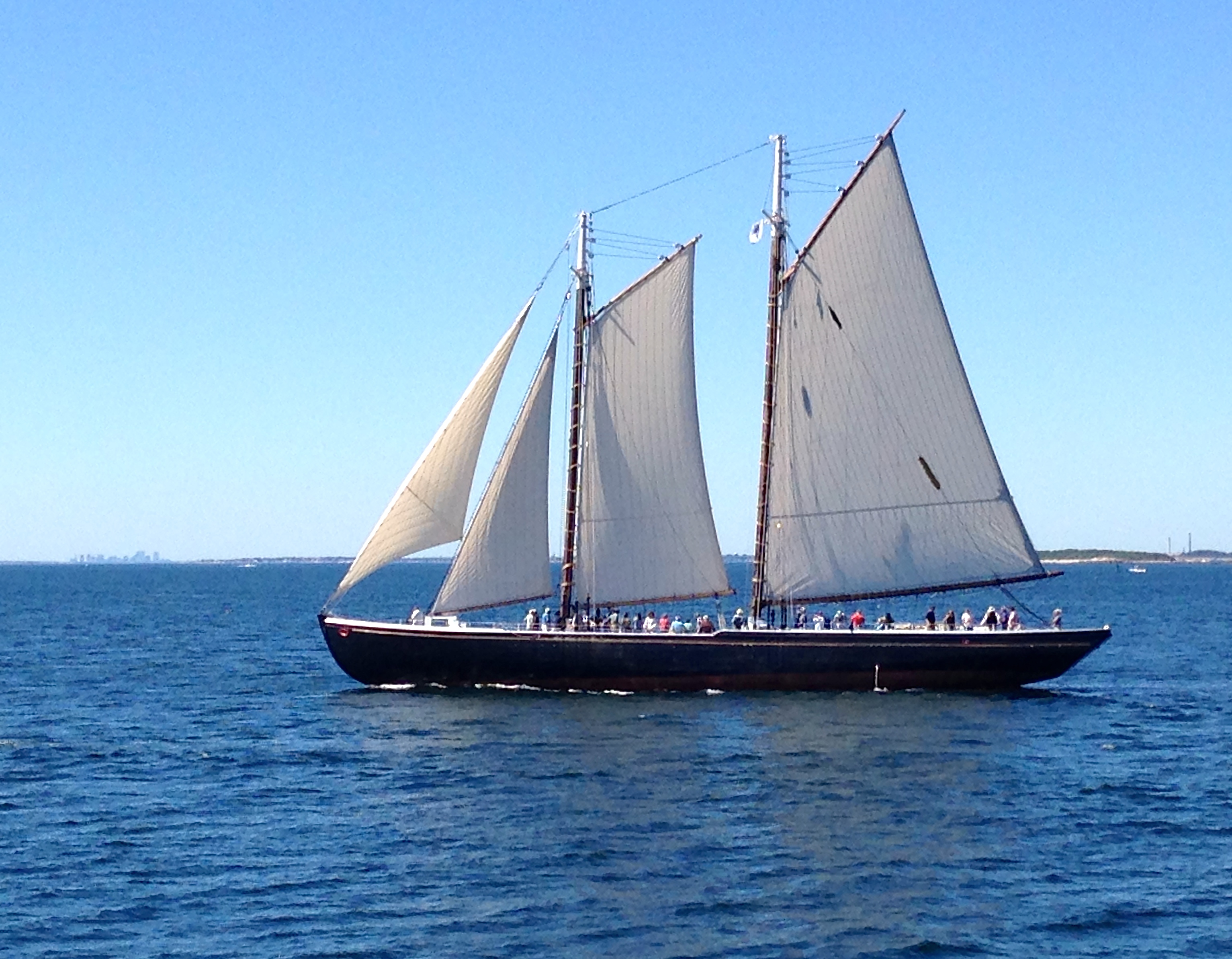 Gaff-rigged schooner Adventure under sail