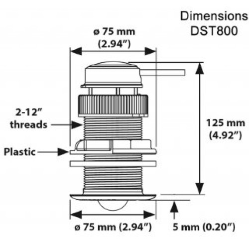 Airmar DST800 Ultrasonic Speed/Depth/Temp Sensor product photo