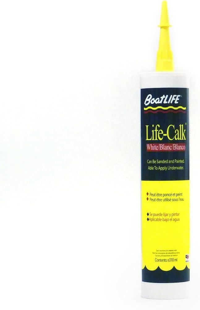 BoatLIFE Life Calk white polysulfide cartridge showing its marine sealant label