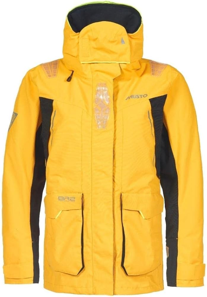 Musto BR2 Offshore Jacket 2.0 showing the high collar and contrasting hood panels