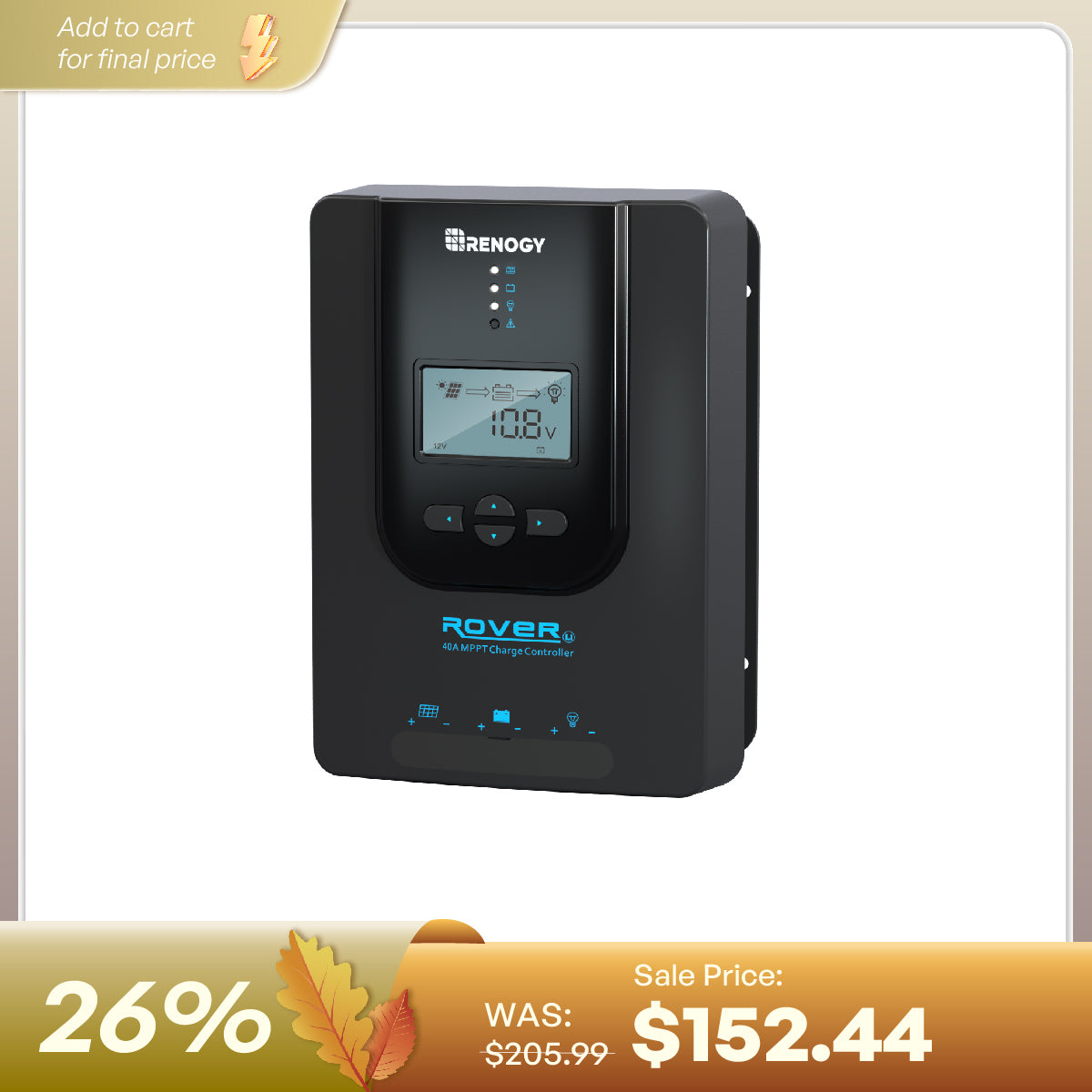 Renogy Rover 40A MPPT Charge Controller product photo